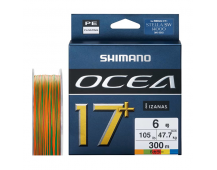 Плетеный шнур Shimano Ocea 17+ PE  #6 300m MULTI